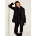 Manteau en fausse laine Slim Regular pour jeunes femmes